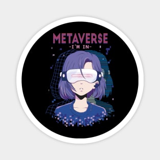 Metaverse gaming Girl - Funny Gamer Girl Gift Magnet